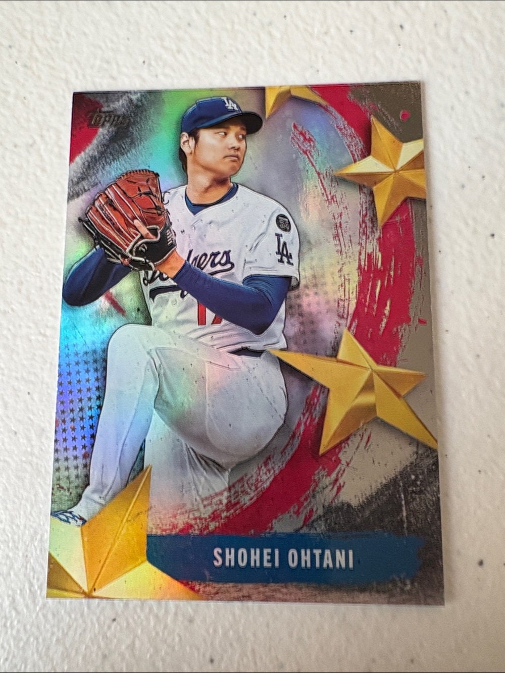 Topps Blue and Gold Holographic Baseball Star Card
